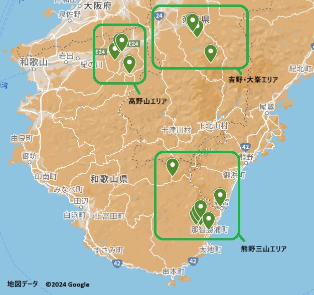 紀伊山地の霊場と参詣道　構成する霊場